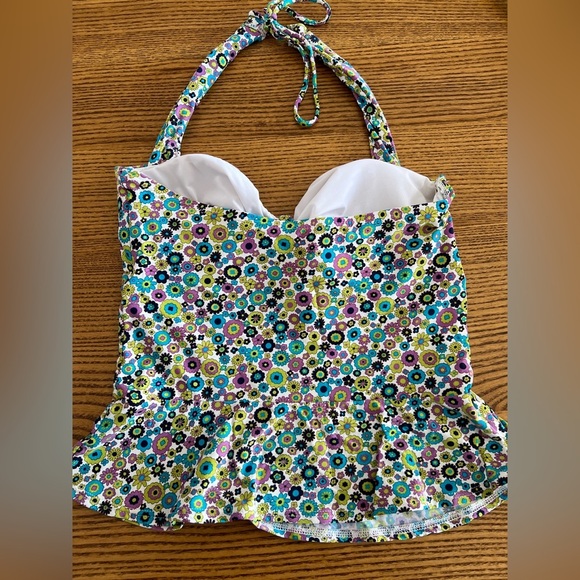 Coco Rave Floral Print Halter Bathing Suit Top M 34 C - Picture 6 of 8